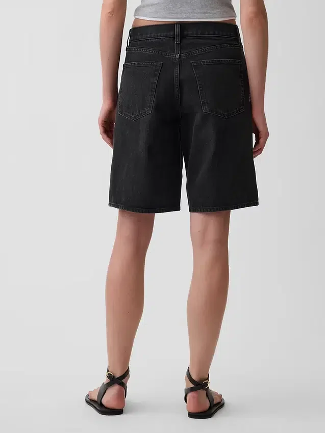 11" Orta Bel Uzun Kesim Denim Şortlar