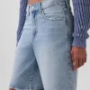 11" Orta Bel Uzun Kesim Denim Şortlar