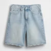 11" Orta Bel Uzun Kesim Denim Şortlar