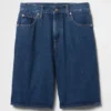 11" Orta Bel Uzun Kesim Denim Şortlar