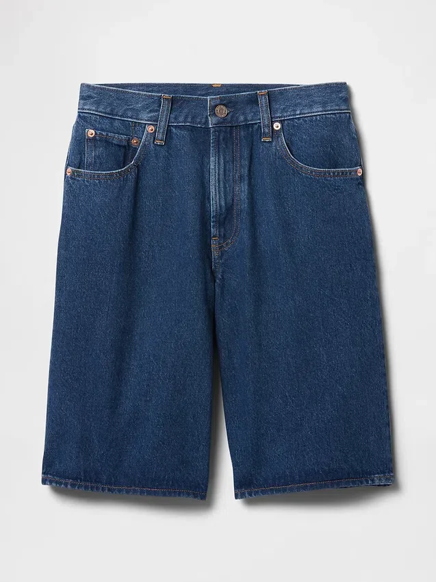 11" Orta Bel Uzun Kesim Denim Şortlar