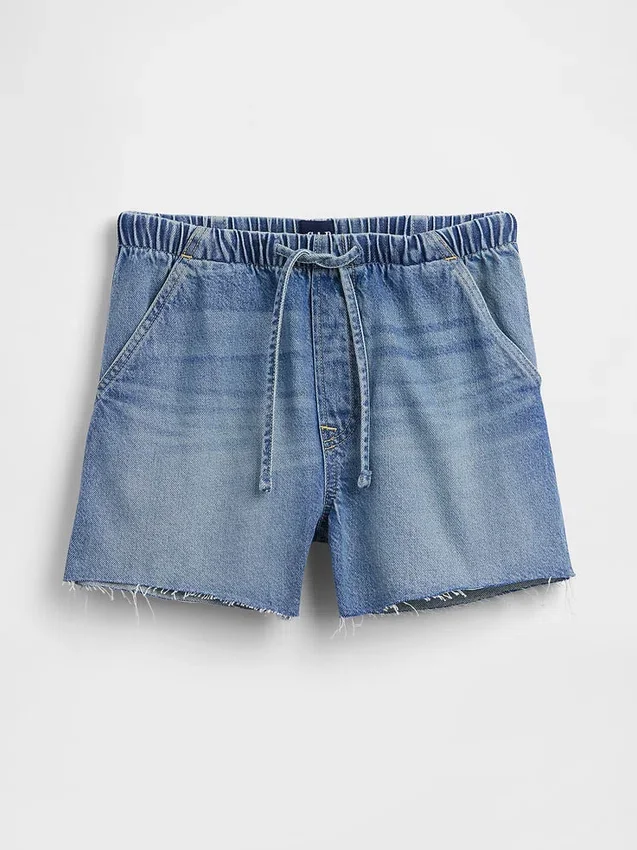 3,5 inç Alçak Bel Kolay Denim Şortlar