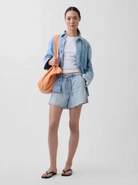 3,5 inç Ultra Yumuşak, Düşük Bel, Rahat Denim Şortlar