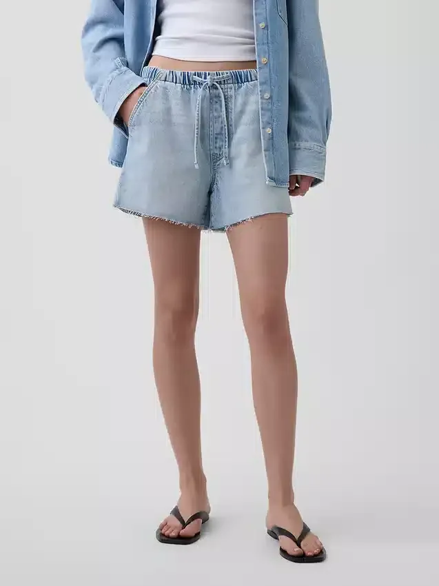 3,5 inç Ultra Yumuşak, Düşük Bel, Rahat Denim Şortlar