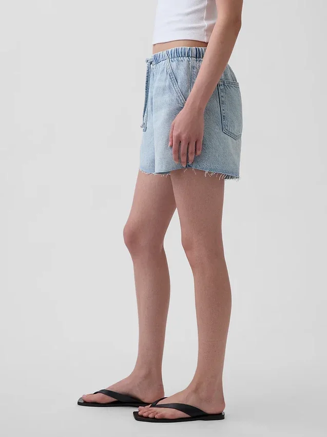 3,5 inç Ultra Yumuşak, Düşük Bel, Rahat Denim Şortlar