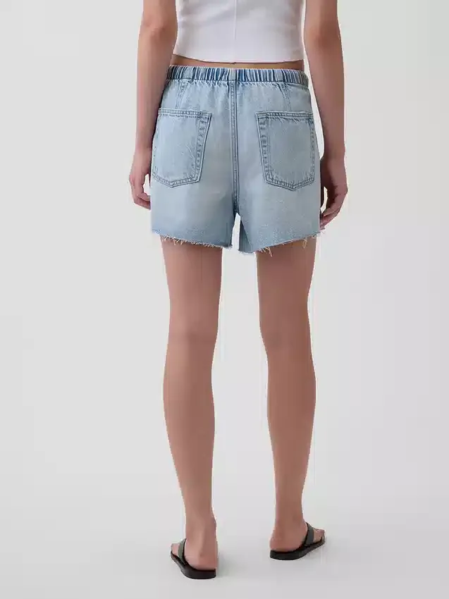 3,5 inç Ultra Yumuşak, Düşük Bel, Rahat Denim Şortlar