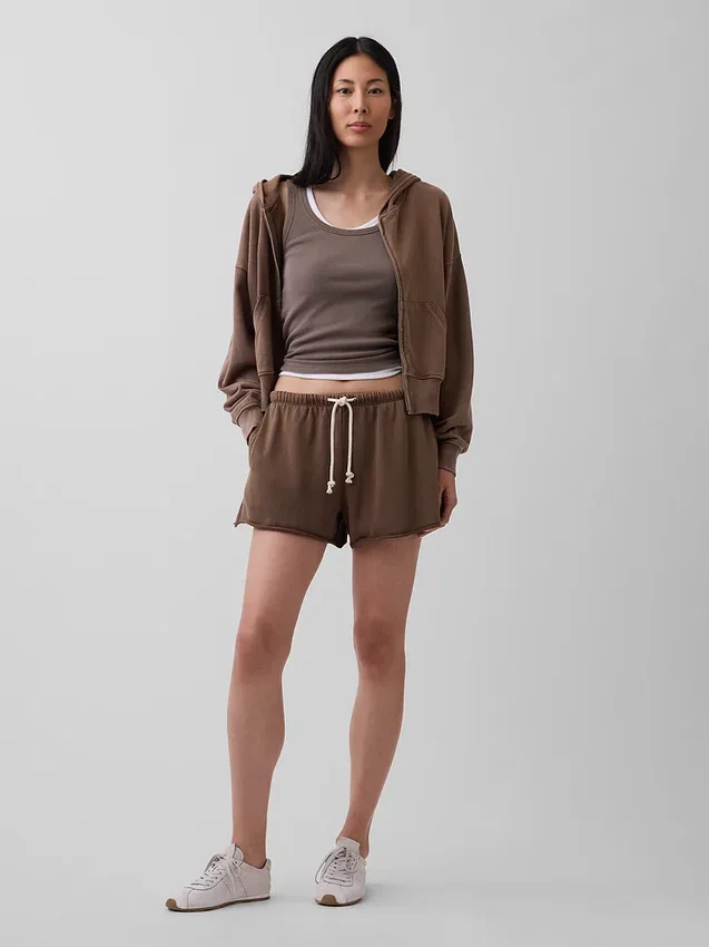 3,5 inç Vintagesoft Havlu Kumaş Rahat Sweat Şortlar