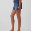 3,5 inç Yüksek Bel Rahat Düz Kesim Denim Şortlar