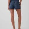 3,5 inç Yüksek Bel Rahat Düz Kesim Denim Şortlar