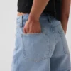 3,5 inç Yüksek Bel Rahat Düz Kesim Denim Şortlar