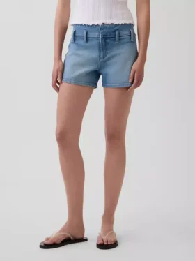 3″ Düşük Bel Denim Şortlar