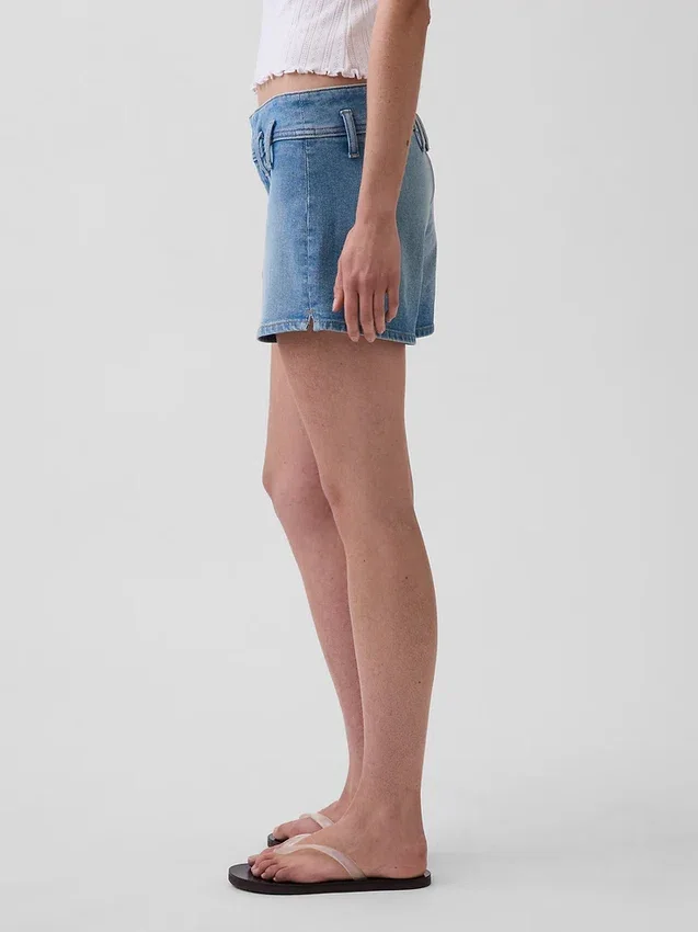 3" Düşük Bel Denim Şortlar