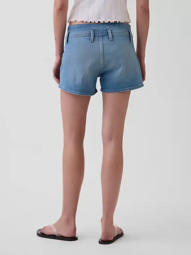 3" Düşük Bel Denim Şortlar