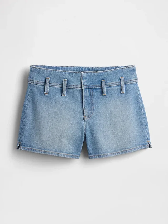 3" Düşük Bel Denim Şortlar