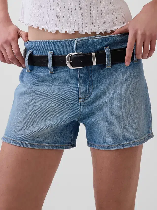 3" Düşük Bel Denim Şortlar