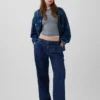 365 Düşük Bel Denim Pileli Pantolon