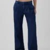 365 Düşük Bel Denim Pileli Pantolon
