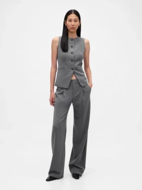 365 Düşük Bel Fırçalanmış Twill Pileli Pantolon