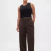 365 Düşük Bel Fırçalanmış Twill Pileli Pantolon