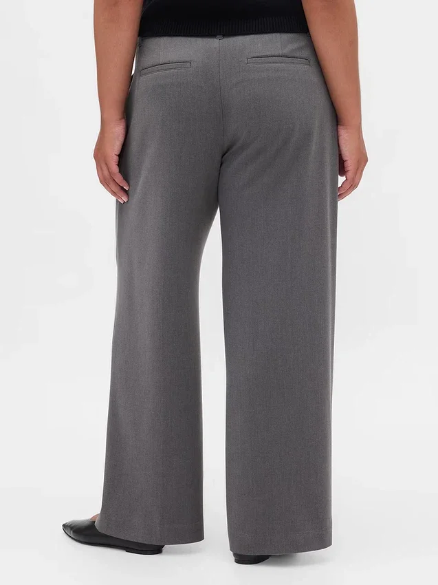 365 Düşük Bel Fırçalanmış Twill Pileli Pantolon