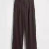 365 Düşük Bel Fırçalanmış Twill Pileli Pantolon