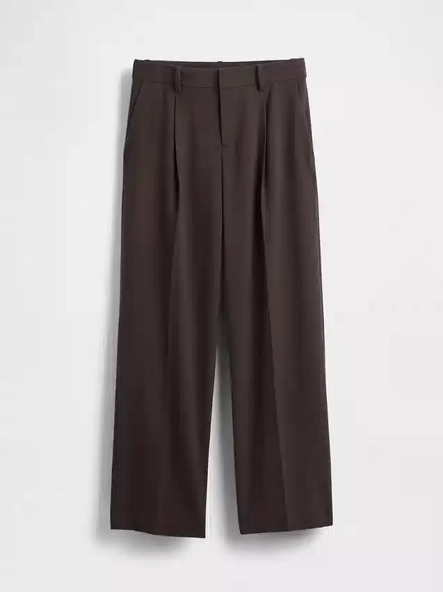 365 Düşük Bel Fırçalanmış Twill Pileli Pantolon