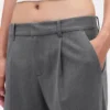 365 Düşük Bel Fırçalanmış Twill Pileli Pantolon
