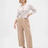 365 Yüksek Bel Fırçalanmış Twill Dar Paça Ayak Bileği Pantolon