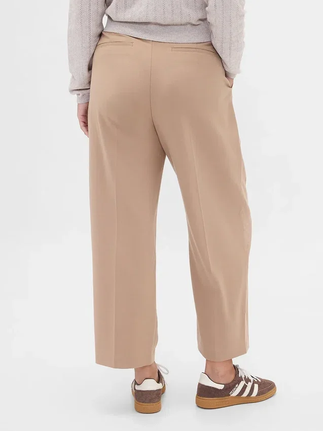 365 Yüksek Bel Fırçalanmış Twill Dar Paça Ayak Bileği Pantolon