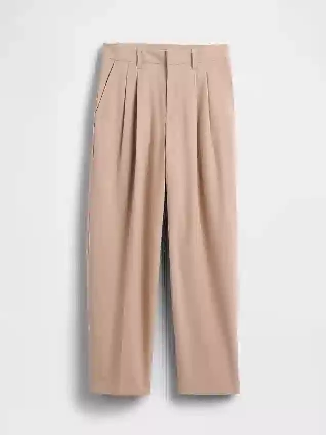 365 Yüksek Bel Fırçalanmış Twill Dar Paça Ayak Bileği Pantolon