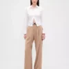 365 Yüksek Bel Fırçalanmış Twill Pileli Pantolon