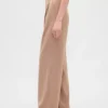 365 Yüksek Bel Fırçalanmış Twill Pileli Pantolon