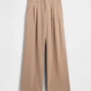 365 Yüksek Bel Fırçalanmış Twill Pileli Pantolon