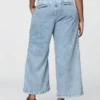 365 Yüksek Bel Ultra Yumuşak Denim Pileli Bilek Boyu Pantolon