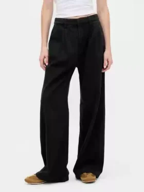 365 Yüksek Bel Ultra Yumuşak Pileli Denim Pantolon