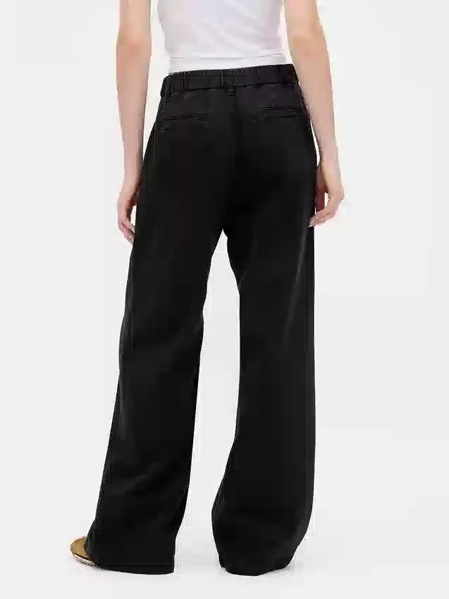 365 Yüksek Bel Ultra Yumuşak Pileli Denim Pantolon