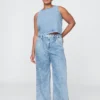 365 Yüksek Bel Ultra Yumuşak Pileli Denim Pantolon
