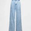 365 Yüksek Bel Ultra Yumuşak Pileli Denim Pantolon