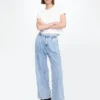 365 Yüksek Bel Ultra Yumuşak Pileli Denim Pantolon