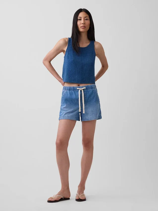 4" Denim Kolay Şort