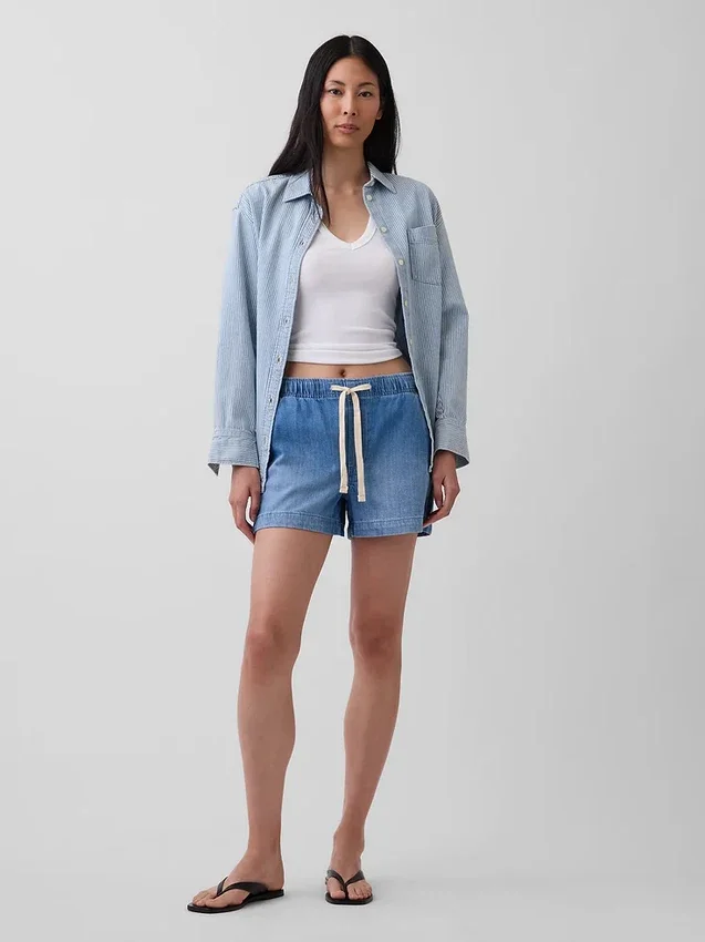 4" Denim Kolay Şort