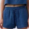 4" Pamuklu Gazlı Kumaş Denim Kolay Giyilebilir Şortlar