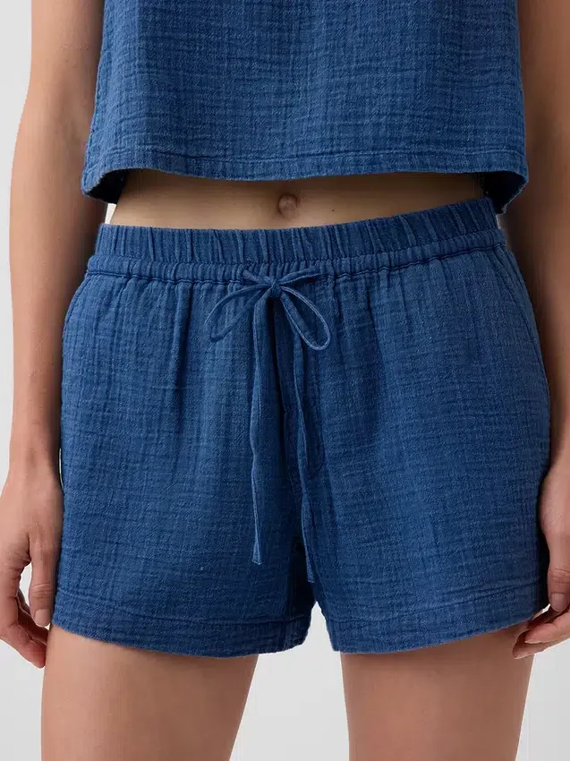 4" Pamuklu Gazlı Kumaş Denim Kolay Giyilebilir Şortlar