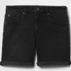 5" Orta Bel Denim Girlfriend Şortlar