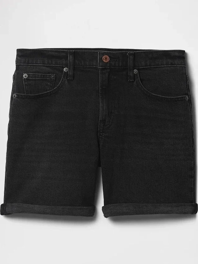 5" Orta Bel Denim Girlfriend Şortlar