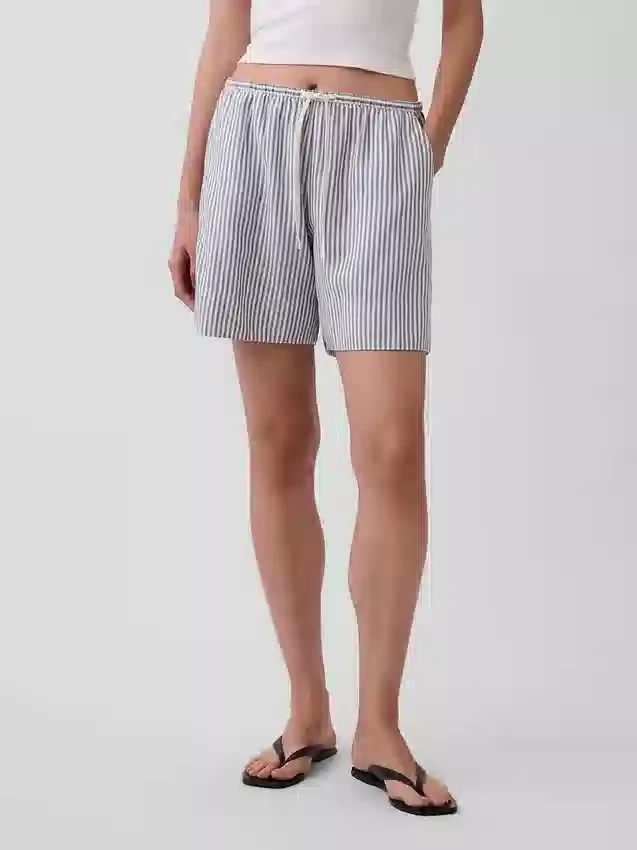 6" Keten Karışımlı Rahat Şort
