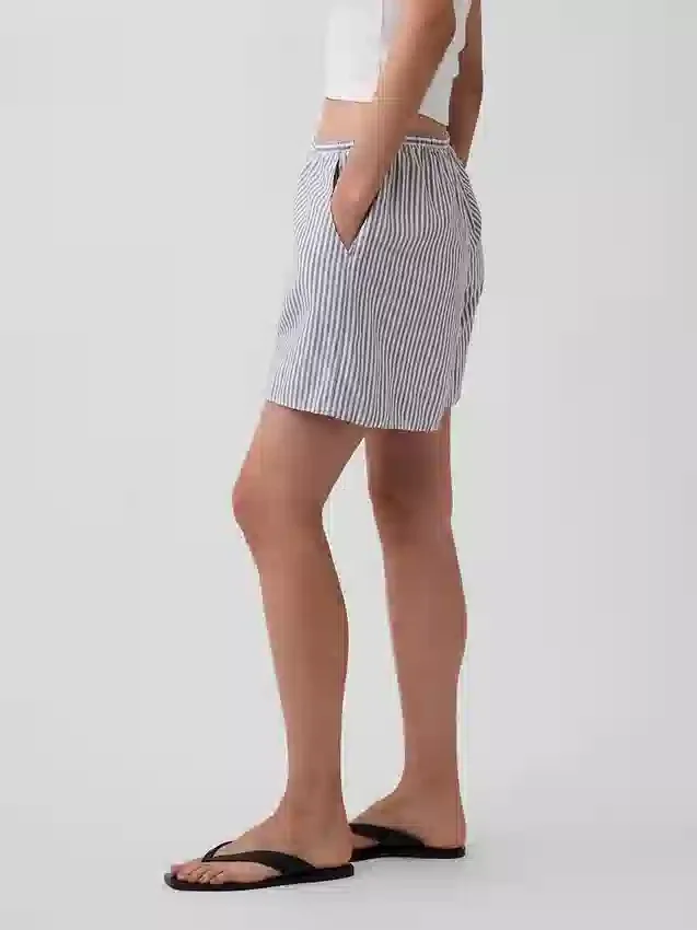 6" Keten Karışımlı Rahat Şort