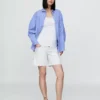 7" Hamile Giyim Tam Panel Denim Bermuda Şort