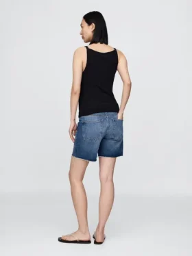 7″ Hamile Giyim Tam Panel Denim Bermuda Şort