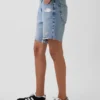 8" Orta Bel Gevşek Denim Bermuda Şort